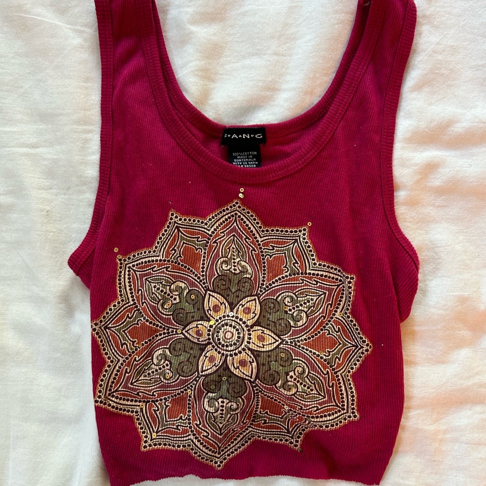 red mandala tank 90s boho